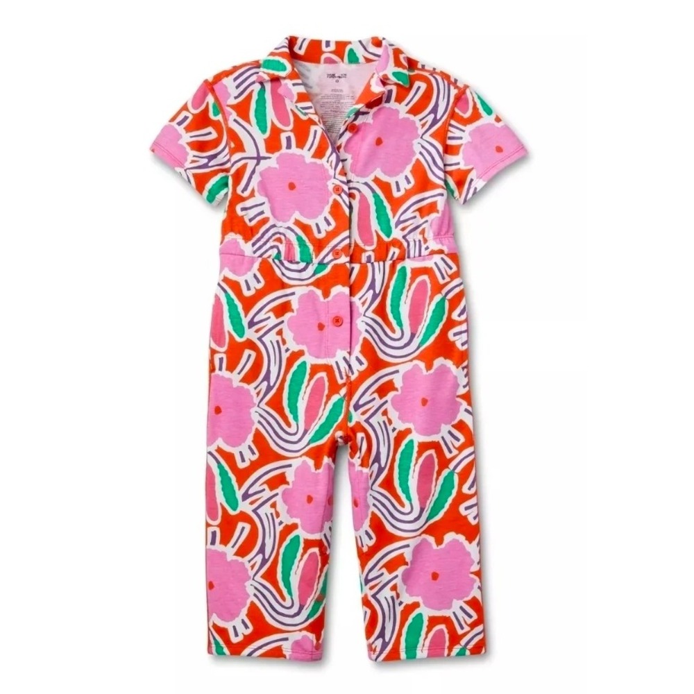 Diane von‎ Furstenberg for Target Baby Floral Romper Pink Orange 18M
